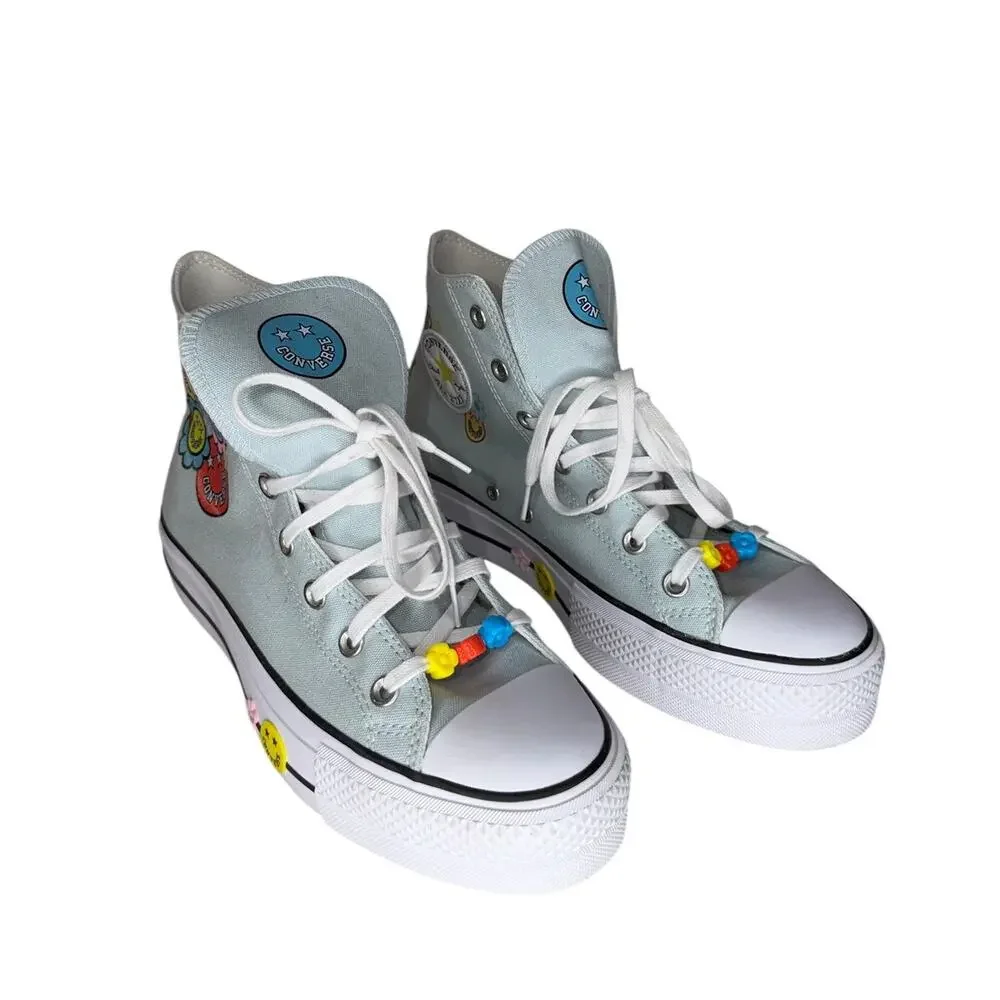 Chuck Taylor Converse All Stars Lift Platform Smiles High Top Sneakers Size 10